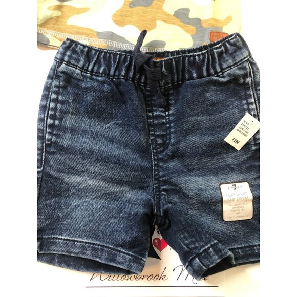 7 for all Mankind Baby Boy Camo / Jean Short Outfit Set Size 12mo. (Macy's)  2pc - Picture 3 of 5